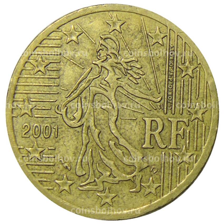 Монета 50 евроцентов 2001 года Франция