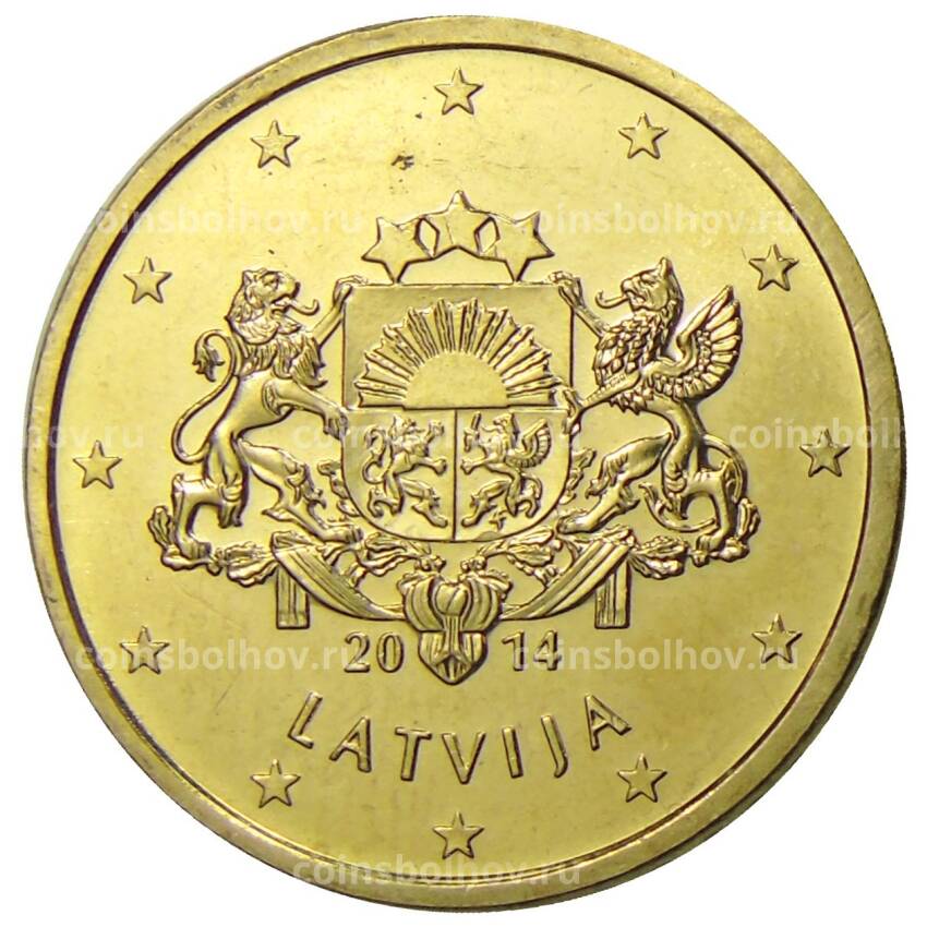 Монета 50 евроцентов 2014 года Латвия