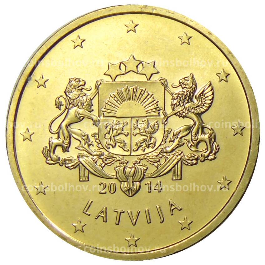 Монета 50 евроцентов 2014 года Латвия