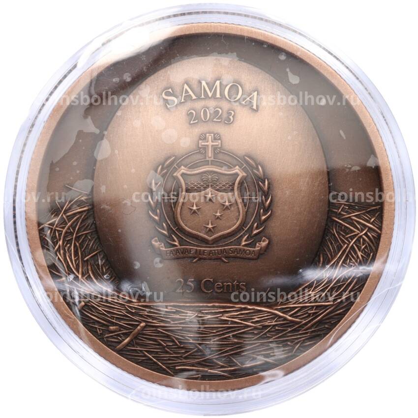 Монета 25 центов 2023 года Самоа «Серая неясыть» (вид 2)