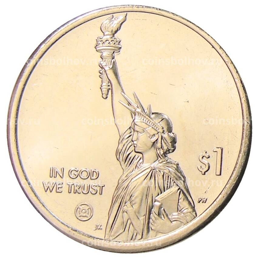 Монета 1 доллар 2024 года D США «Американские инновации — ракета Сатурн V (Алабама)» (вид 2)