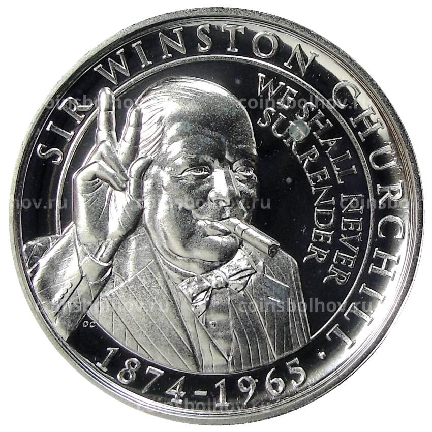 Монета 1 крона 2015 года Гибралтар — 50 лет со дня смерти Уинстона Черчилля