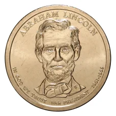 Монета 1 доллар 2010 года P Авраам Линкольн 16-й президент США (аверс)
