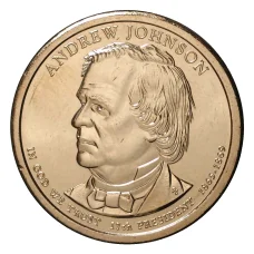 Монета 1 доллар 2011 года P Эндрю Джонсон 17-й президент США (аверс)