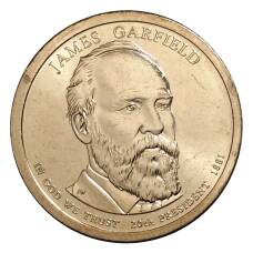 Монета 1 доллар 2011 года P Джеймс Гарфилд 20-й президент США (аверс)
