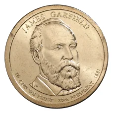 Монета 1 доллар 2011 года P Джеймс Гарфилд 20-й президент США (аверс)