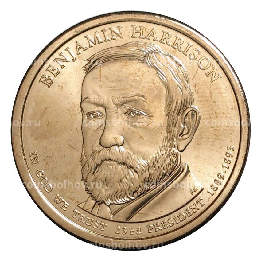 Монета 1 доллар 2012 года P Бенджамин Гаррисон 23-й президент США