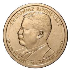 Монета 1 доллар 2013 года P Теодор Рузвельт 26-й президент США (аверс)