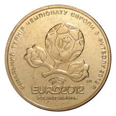 Монета 1 гривна 2012 года Евро-2012 (аверс)