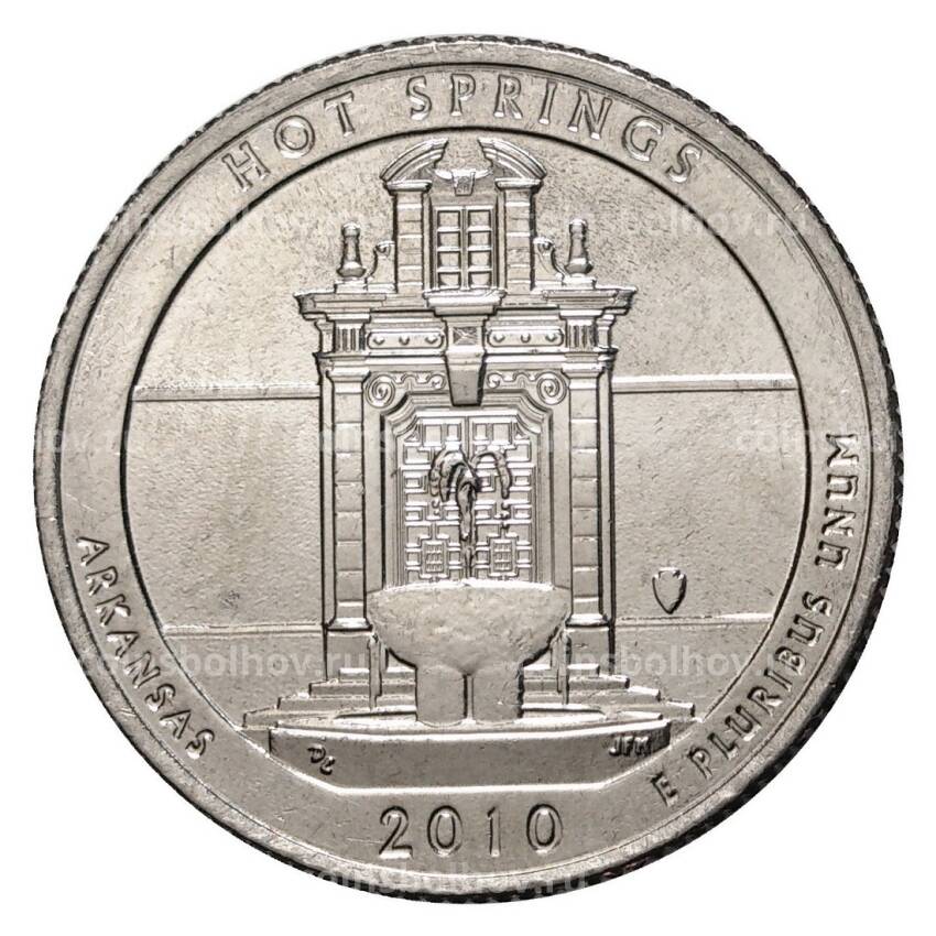 Монета 25 центов 2010 года P №1 Национальный парк Хот-Спрингс
