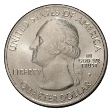 Монета 25 центов 2010 года P №1 Национальный парк Хот-Спрингс (реверс)