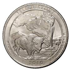 Монета 25 центов 2010 года  P №2 Йеллоустонский национальный парк (аверс)