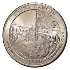 Монета 25 центов 2010 года  P №4 Национальный парк Гранд-Каньон (аверс)