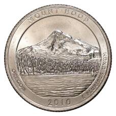 Монета 25 центов 2010 года  P №5 Национальный лес Маунд Худ (аверс)