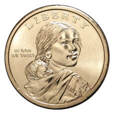 Монета 1 доллар 2009 года Сакагавея «Индианка, выращивающая тыкву, кукурузу, фасоль» P (реверс)