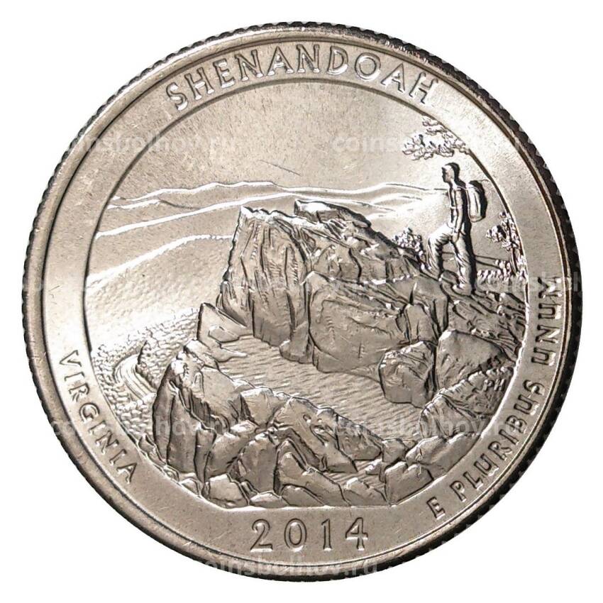 Монета 25 центов 2014 года P №22 Национальный парк Шенандоа