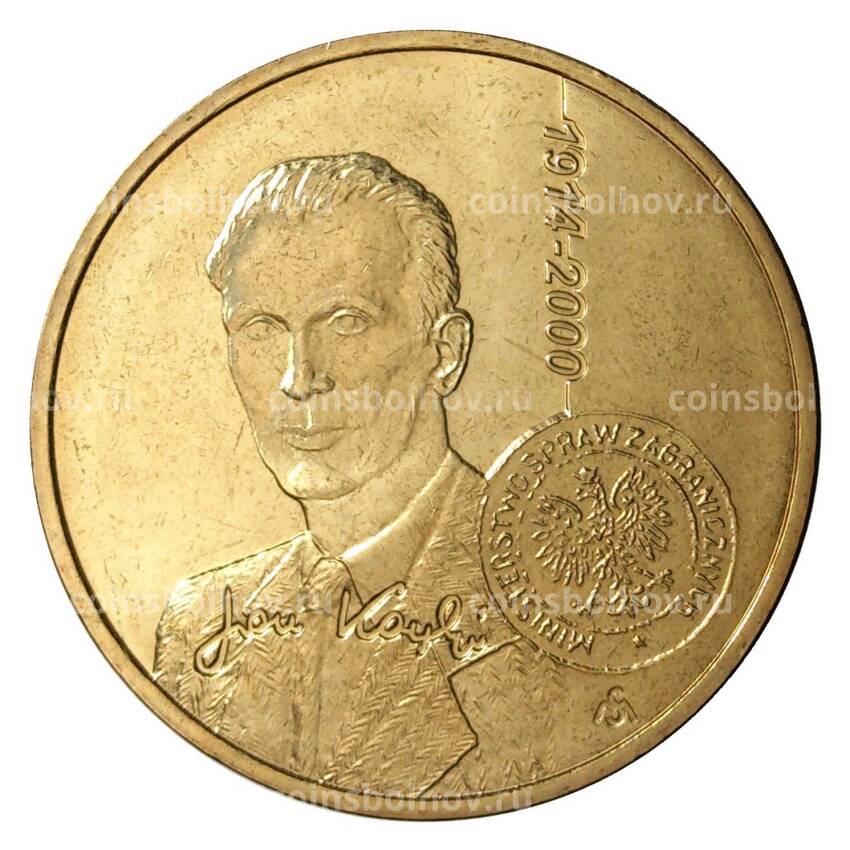 Монета 2 злотых 2014 года 100 лет со дня рождения Яна Карского