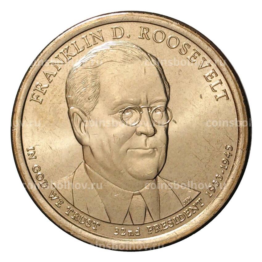 Монета 1 доллар 2014 года D Франклин Рузвельт 32-й президент США