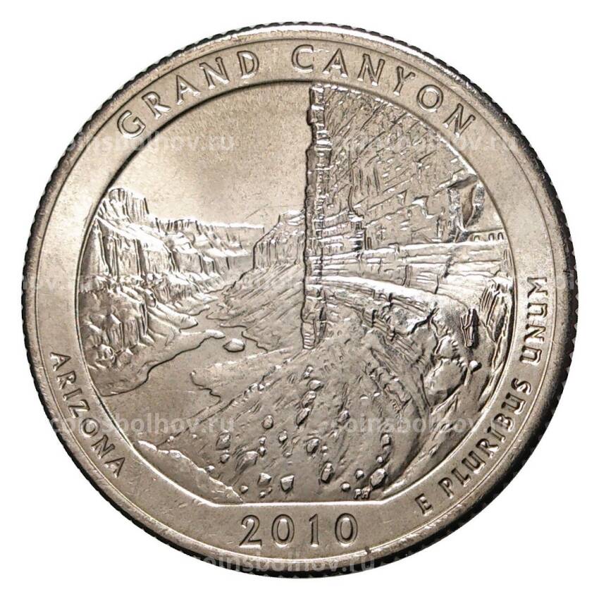 Монета 25 центов 2010 года D №4 Национальный парк Гранд-Каньон