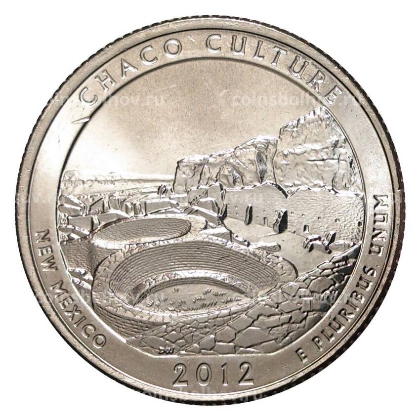 Монета 25 центов 2012 года D №12 Национальный исторический парк Чако