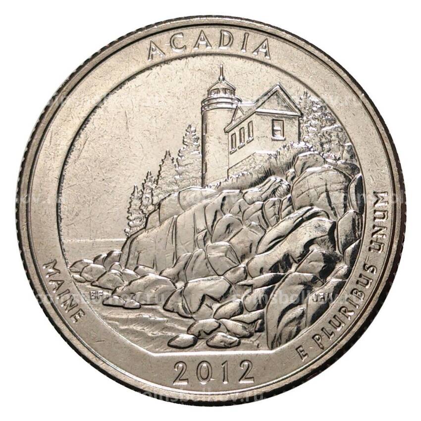Монета 25 центов 2012 года D №13 Национальный парк Акадия