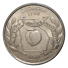 Монета 25 центов 1999 года P Штаты и территории - Джорджия (аверс)