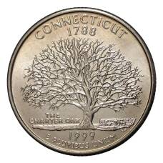 Монета 25 центов 1999 года P Штаты и территории - Коннектикут (аверс)
