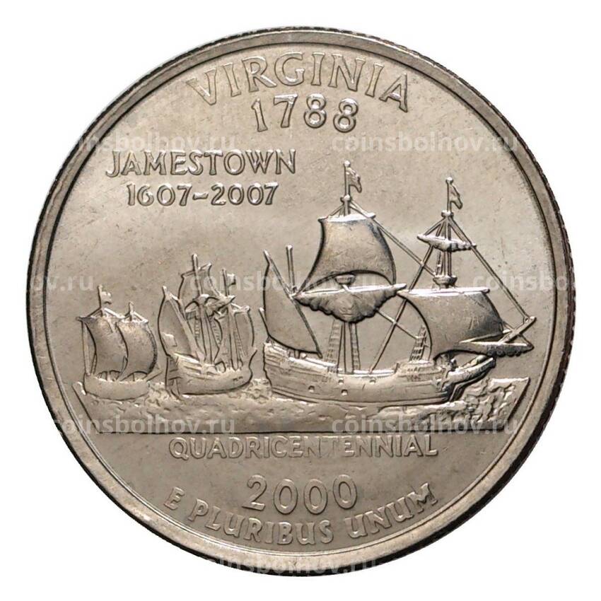 Монета 25 центов 2000 года P Штаты и территории - Вирджиния