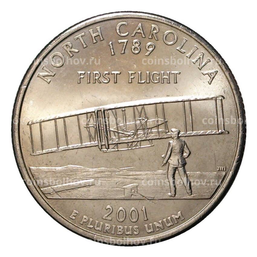Монета 25 центов 2001 года P Штаты и территории - Северная Каролина