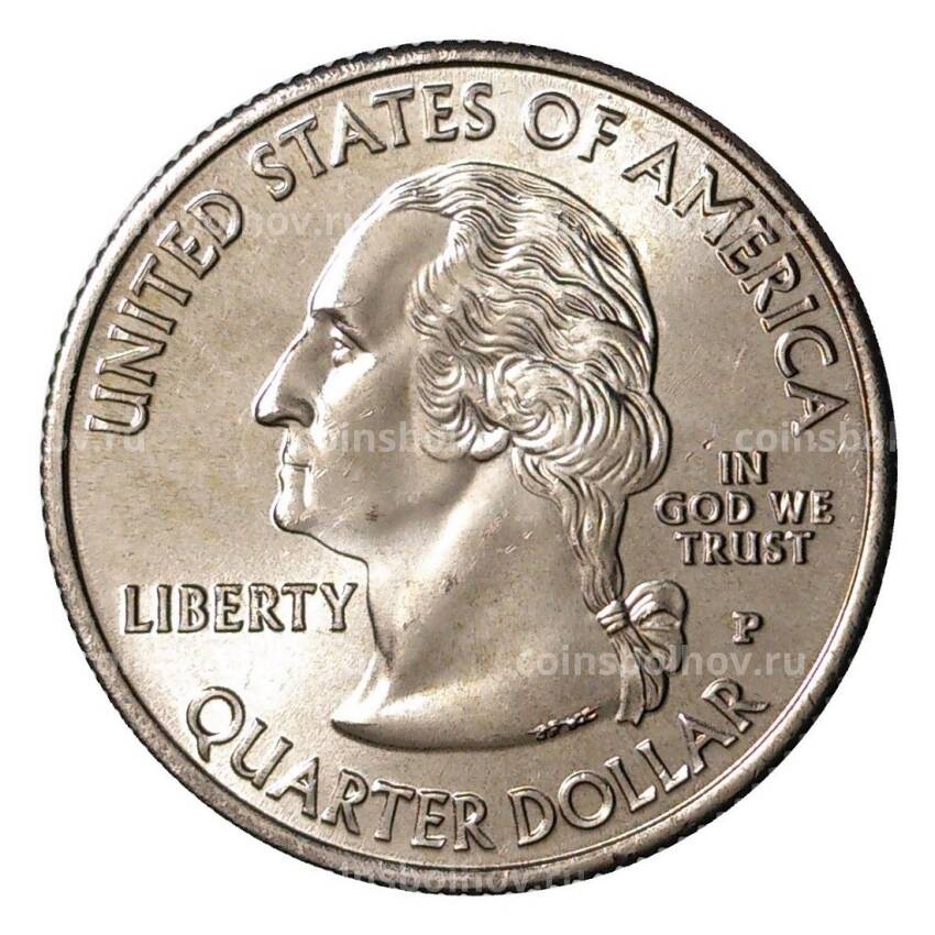 Монета 25 центов 2001 года P Штаты и территории - Род-Айленд (вид 2)