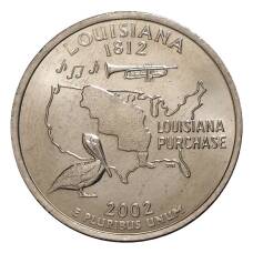 Монета 25 центов 2002 года P Штаты и территории - Луизиана (аверс)