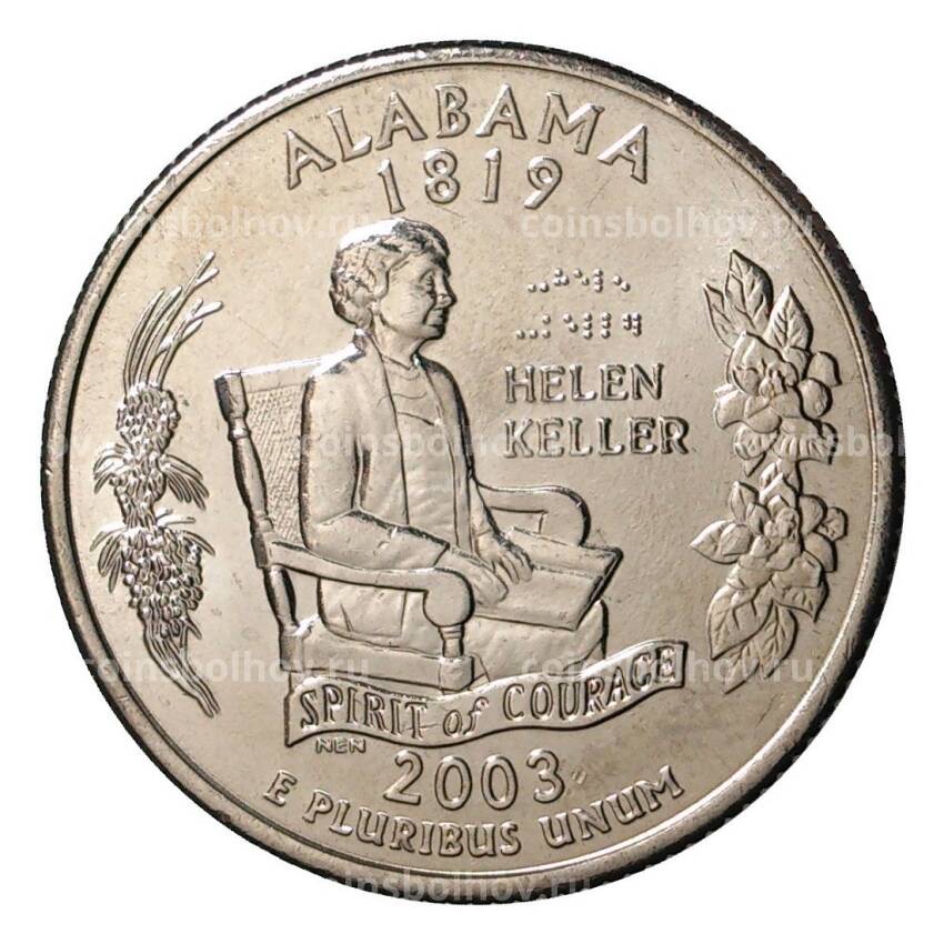 Монета 25 центов 2003 года P Штаты и территории - Алабама