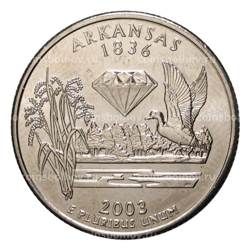 Монета 25 центов 2003 года P Штаты и территории - Арканзас
