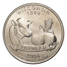 Монета 25 центов 2004 года P Штаты и территории - Висконсин (аверс)