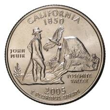 Монета 25 центов 2005 года P Штаты и территории - Калифорния (аверс)
