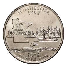 Монета 25 центов 2005 года P Штаты и территории - Миннесота (аверс)