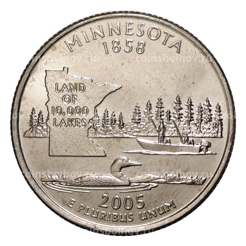 Монета 25 центов 2005 года P Штаты и территории - Миннесота