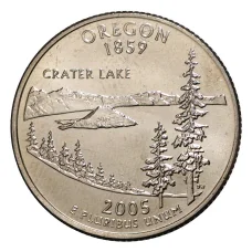 Монета 25 центов 2005 года P Штаты и территории - Орегон (аверс)