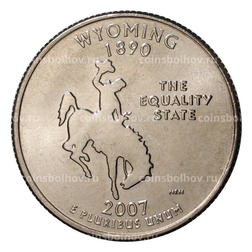 Монета 25 центов 2007 года P Штаты и территории - Вайоминг