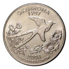 Монета 25 центов 2008 года P Штаты и территории - Оклахома (аверс)