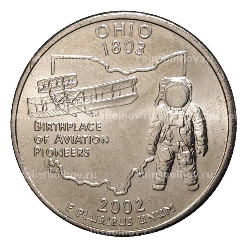 Монета 25 центов 2002 года D Штаты и территории - Огайо