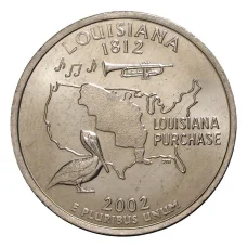 Монета 25 центов 2002 года D Штаты и территории - Луизиана (аверс)