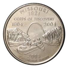 Монета 25 центов 2003 года D Штаты и территории - Миссури (аверс)
