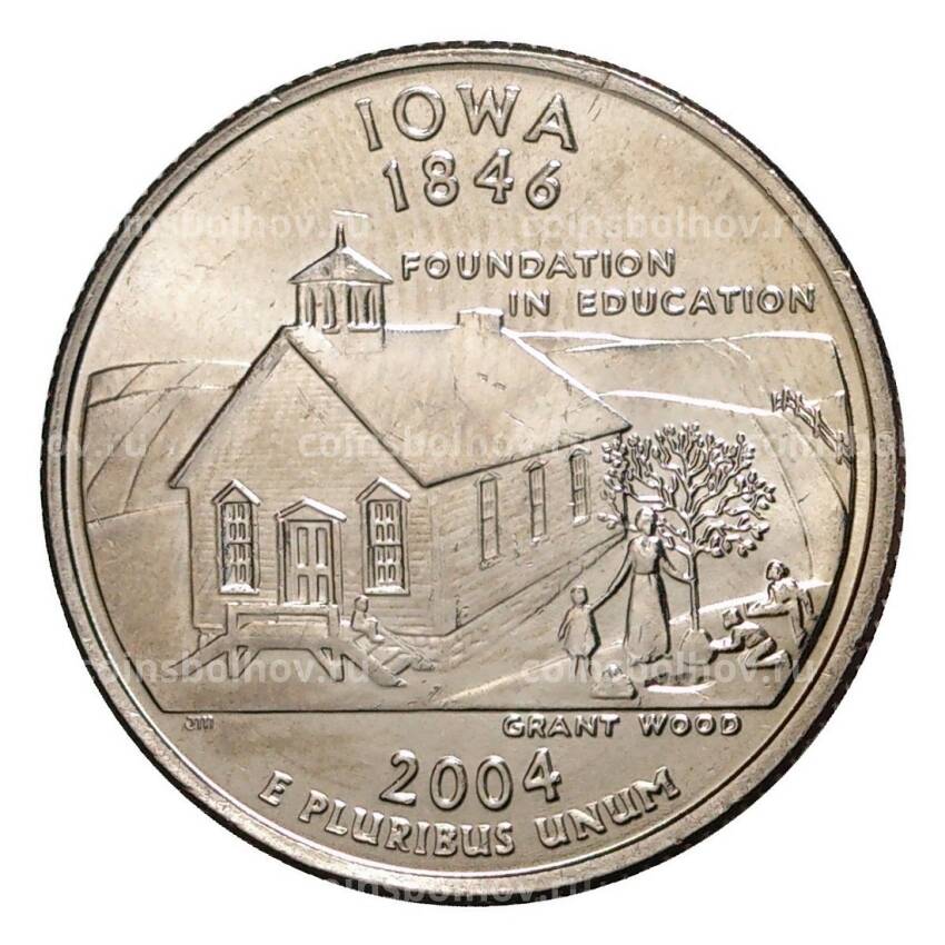 Монета 25 центов 2004 года D Штаты и территории - Айова