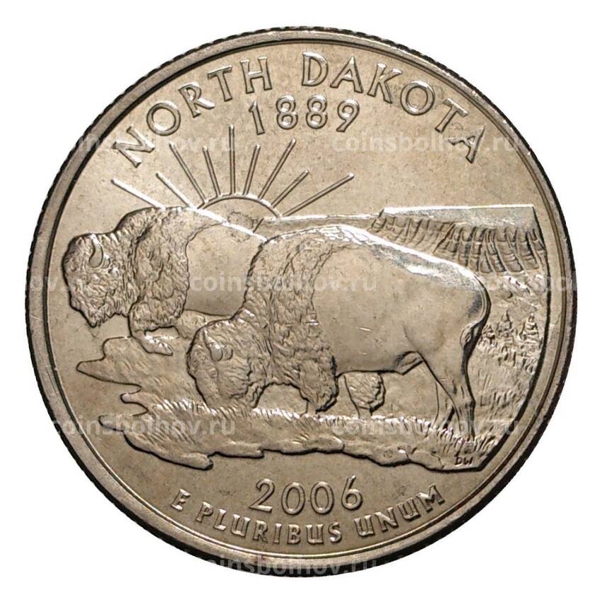 Монета 25 центов 2006 года D Штаты и территории - Северная Дакота