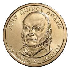 Монета 1 доллар 2008 года D Джон Куинси Адамс 6-й президент США (аверс)
