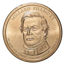Монета 1 доллар 2010 года D Миллард Филлмор 13-й президент США (аверс)