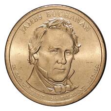 Монета 1 доллар 2010 года D Джеймс Бьюкенен 15-й президент США (аверс)