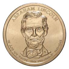 Монета 1 доллар 2010 года D Авраам Линкольн 16-й президент США (аверс)