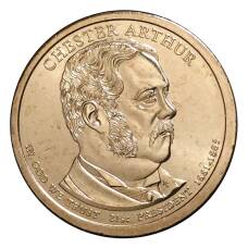 Монета 1 доллар 2012 года D Честер Артур 21-й президент США (аверс)
